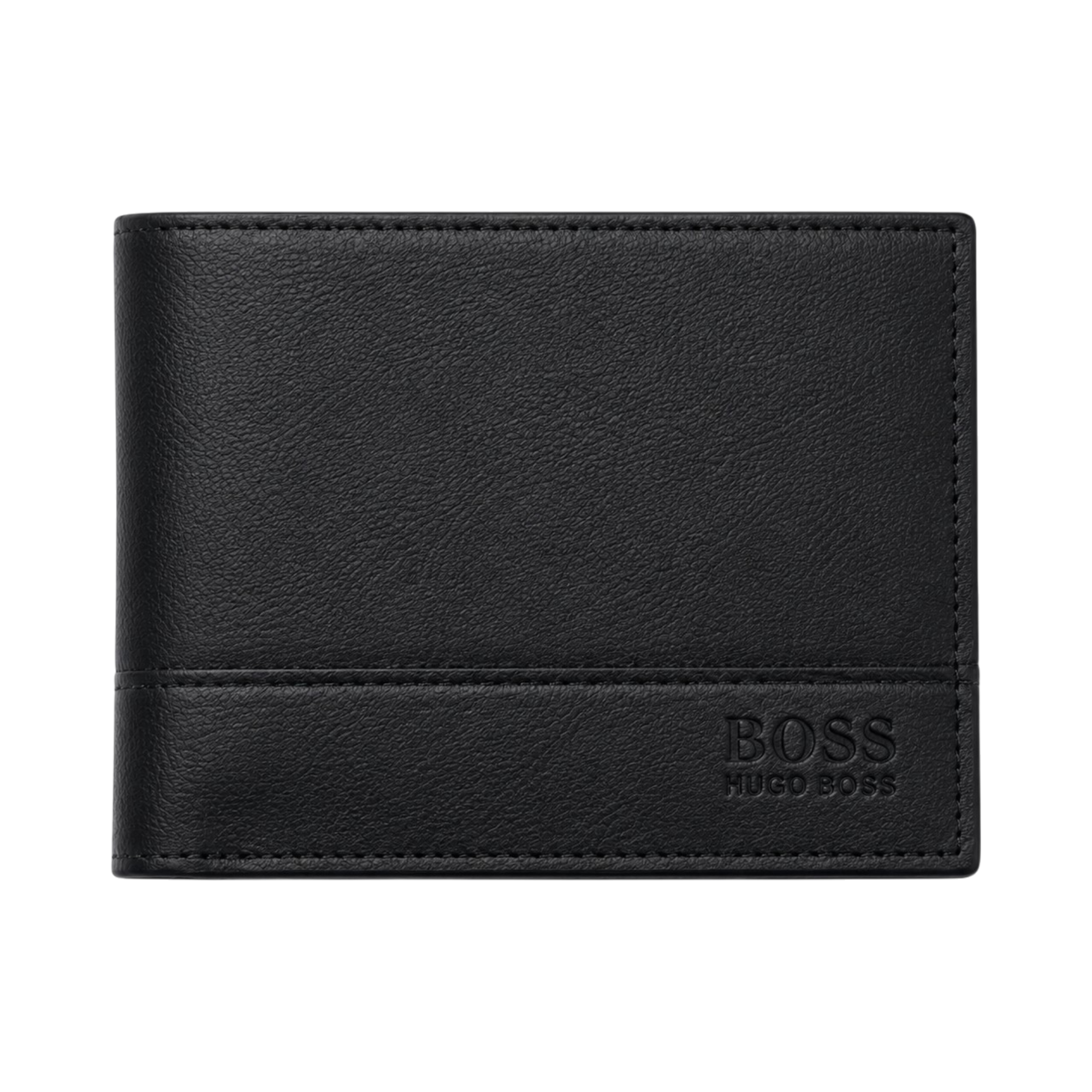 BOSS Black Wallet and Matching Keychain Gift Set #1