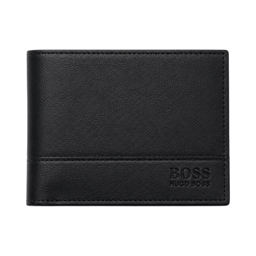 BOSS Black Wallet and Matching Keychain Gift Set #1