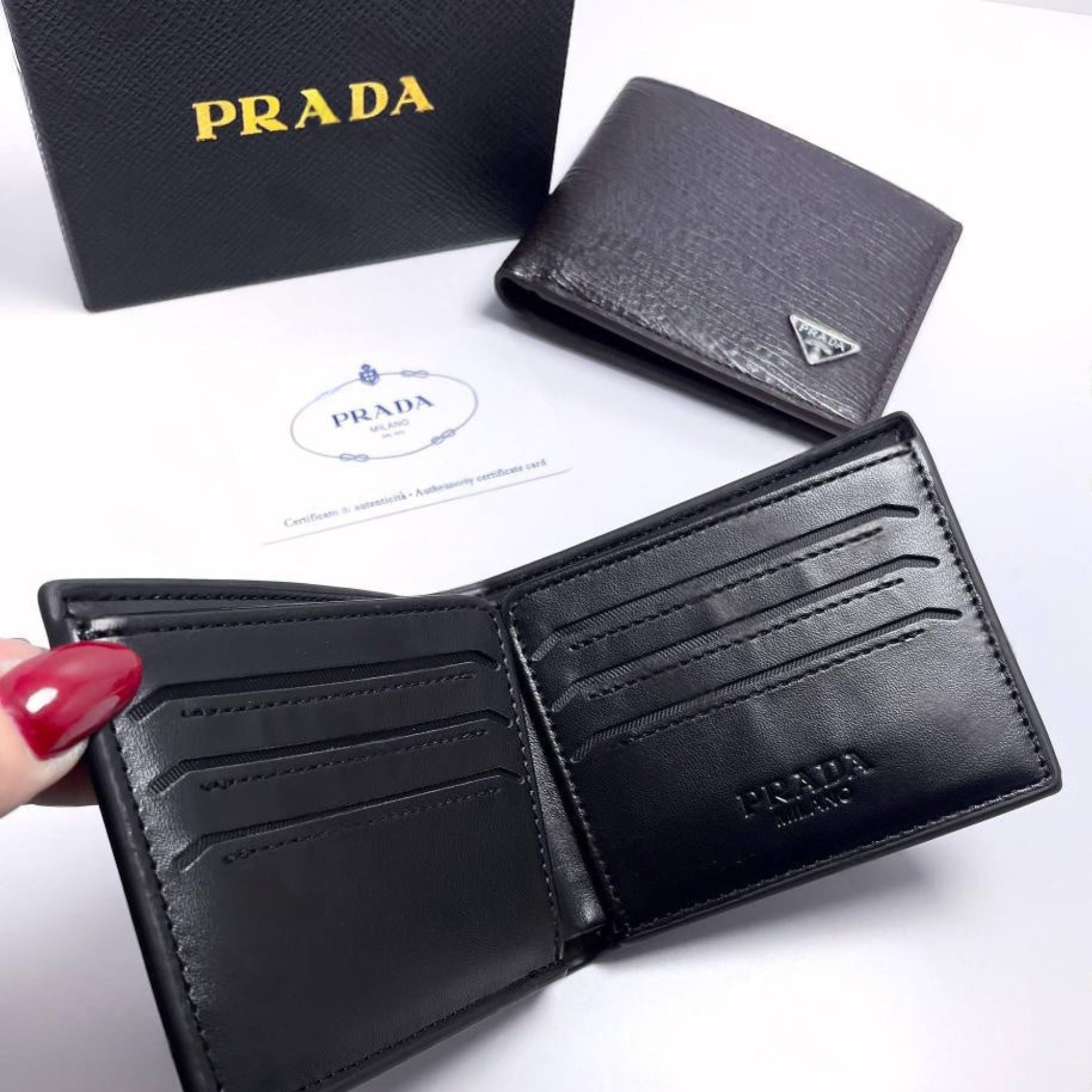 Prada Brown Leather Wallet #1