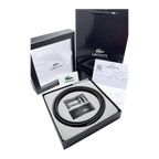 Lacoste Black Leather Two Faces Belt Set
