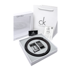 Calvin Klein Black Leather Two Faces Belt Set