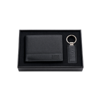 BOSS Black Wallet and Matching Keychain Gift Set #1