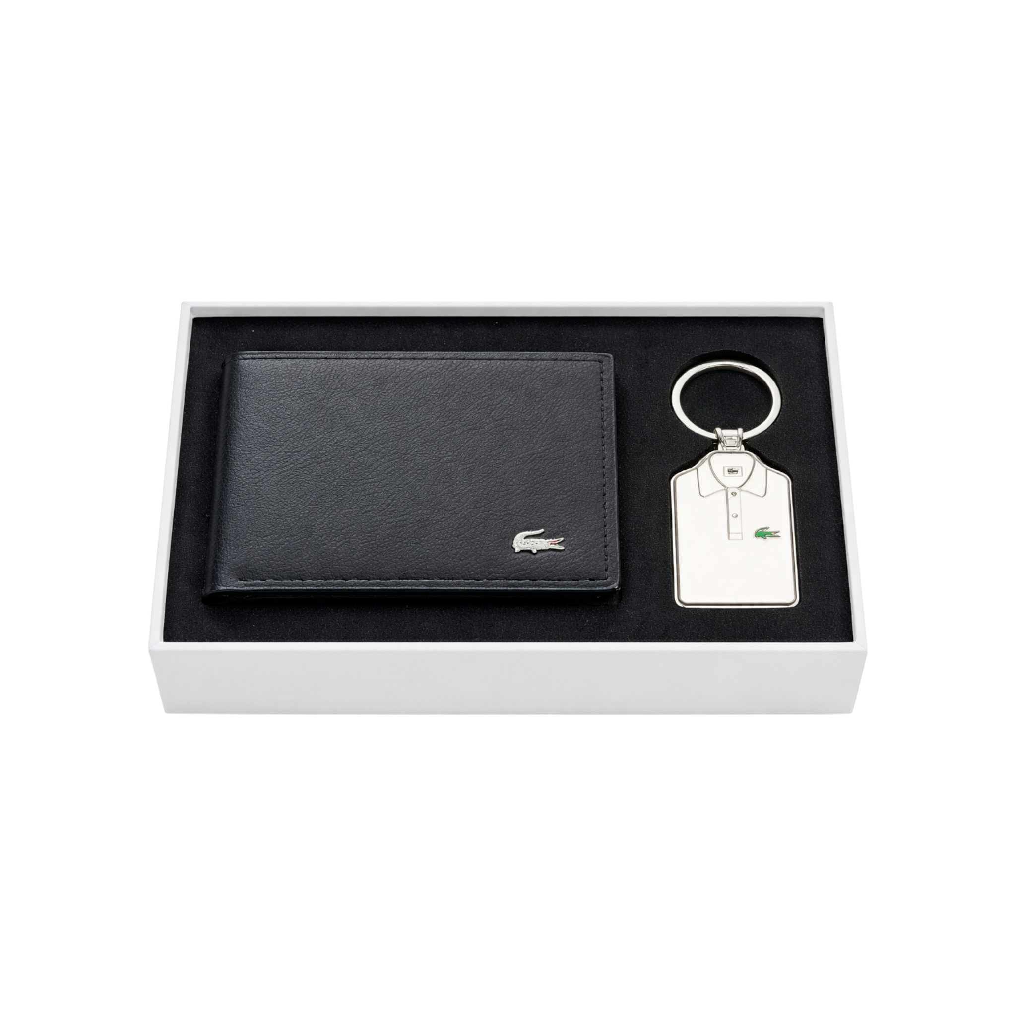 Lacoste Black Wallet and Matching Keychain Gift Set #2
