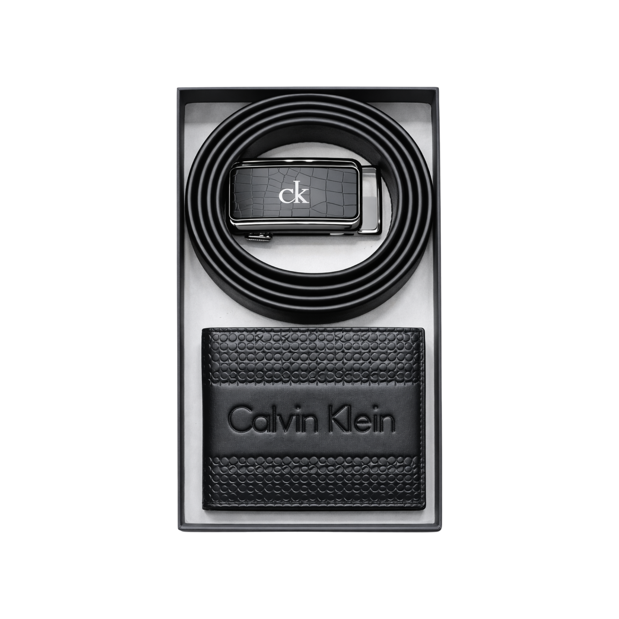 Calvin Klein Black Leather Wallet and Belt Gift Set#2