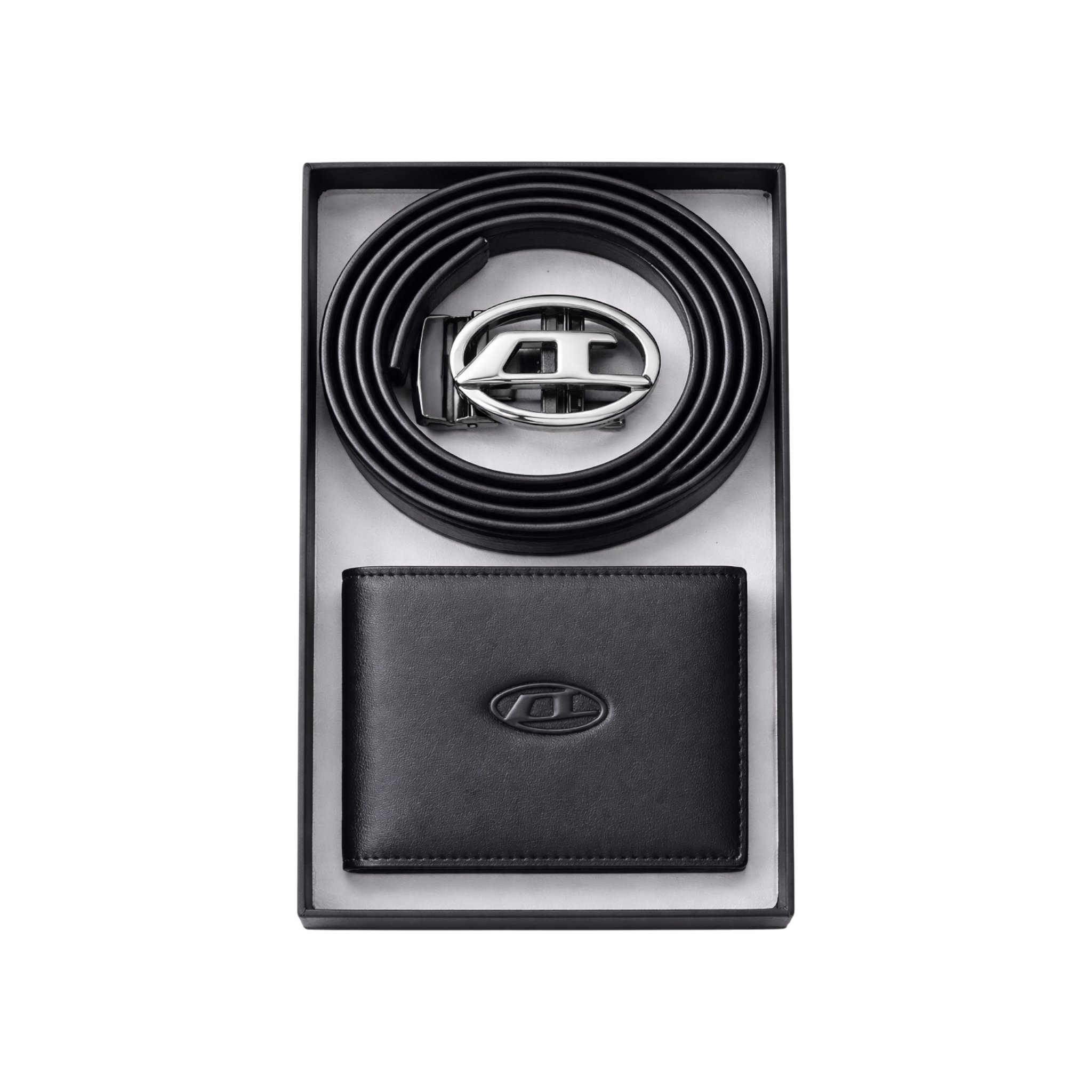 Diesel Black Leather Wallet and Belt Gift Set #1