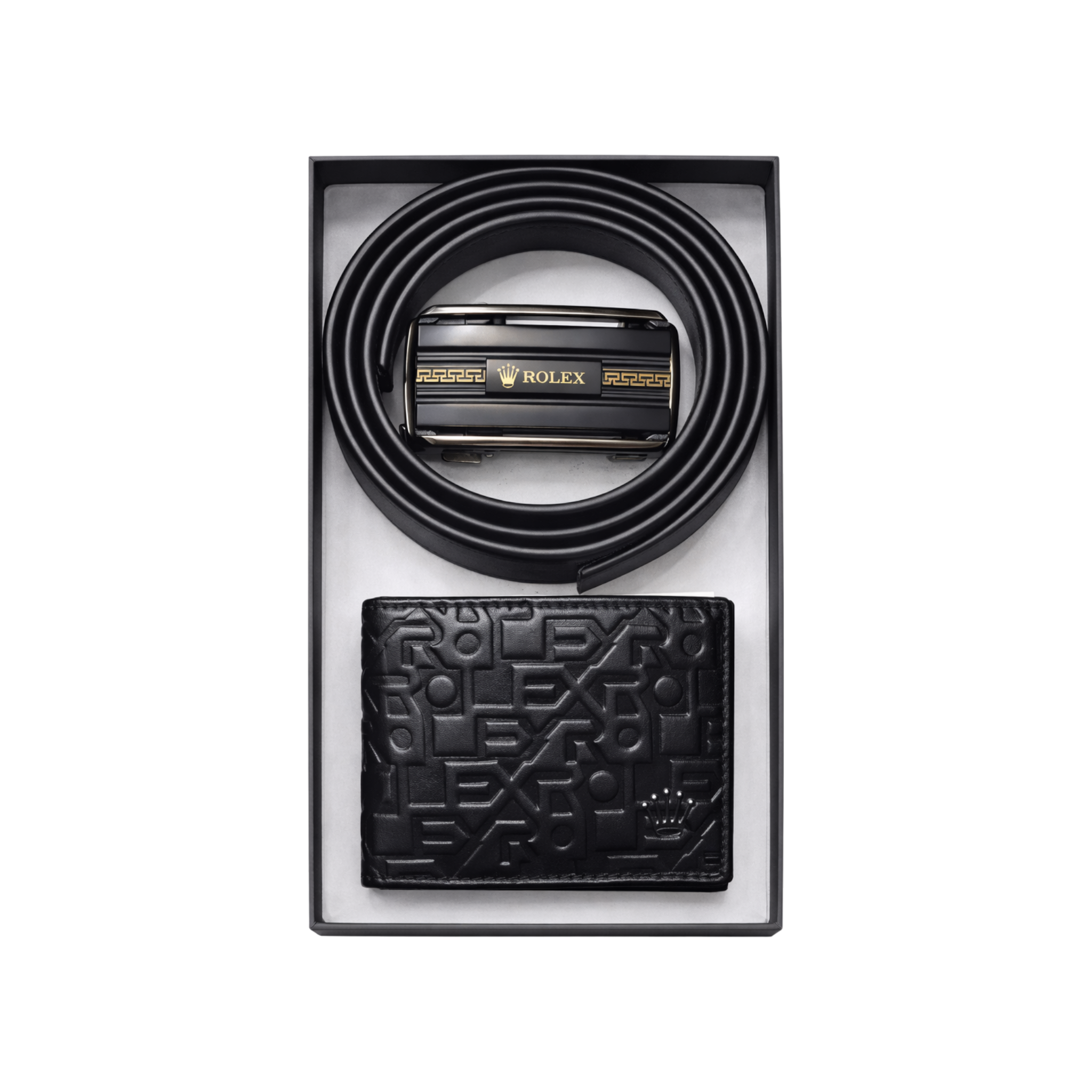 Rolex Black Leather Wallet and Belt Gift Set #2