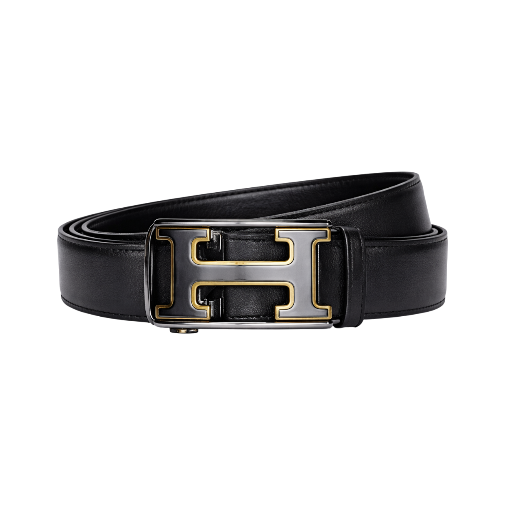 Hermes Black Leather Wallet and Belt Gift Set #1