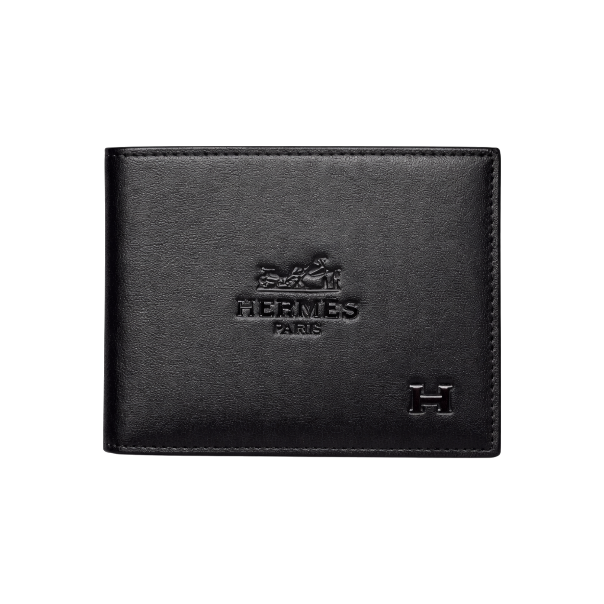 Hermes Black Leather Wallet and Belt Gift Set #1