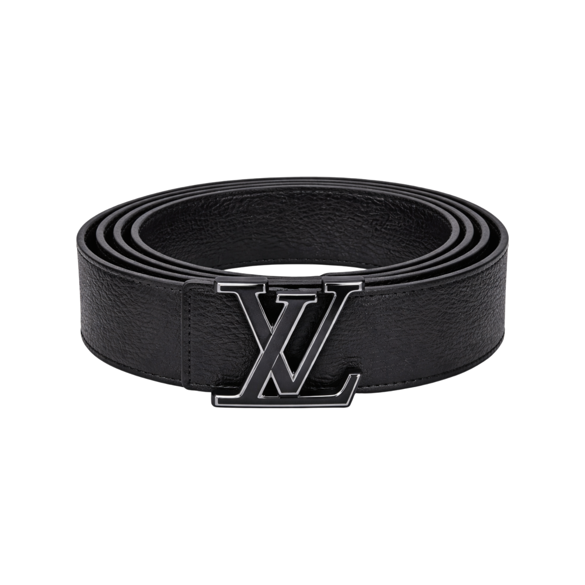Louis Vuitton Black Leather Wallet and Belt Gift Set #1