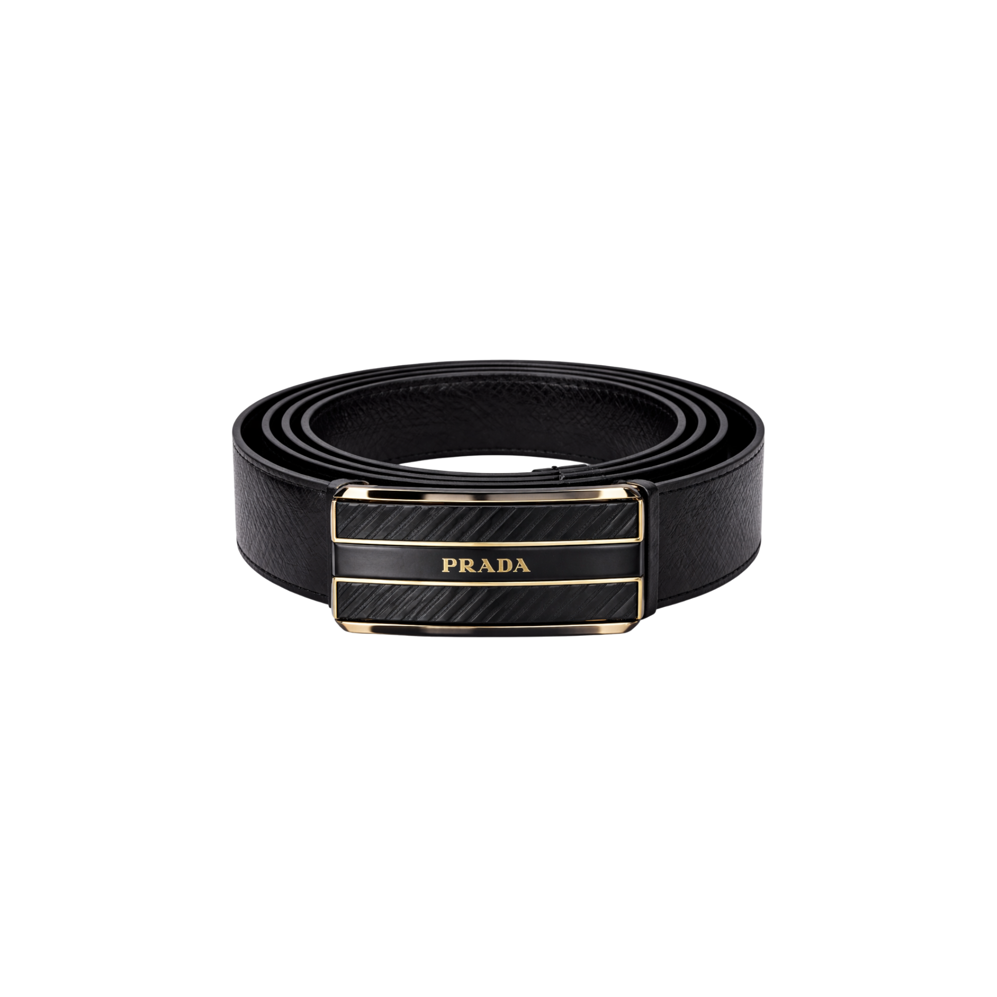 Prada Black Leather Wallet and Belt Gift Set #1