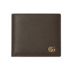 Gucci Brown Leather Wallet, Card Holder and Keychain Gift Set