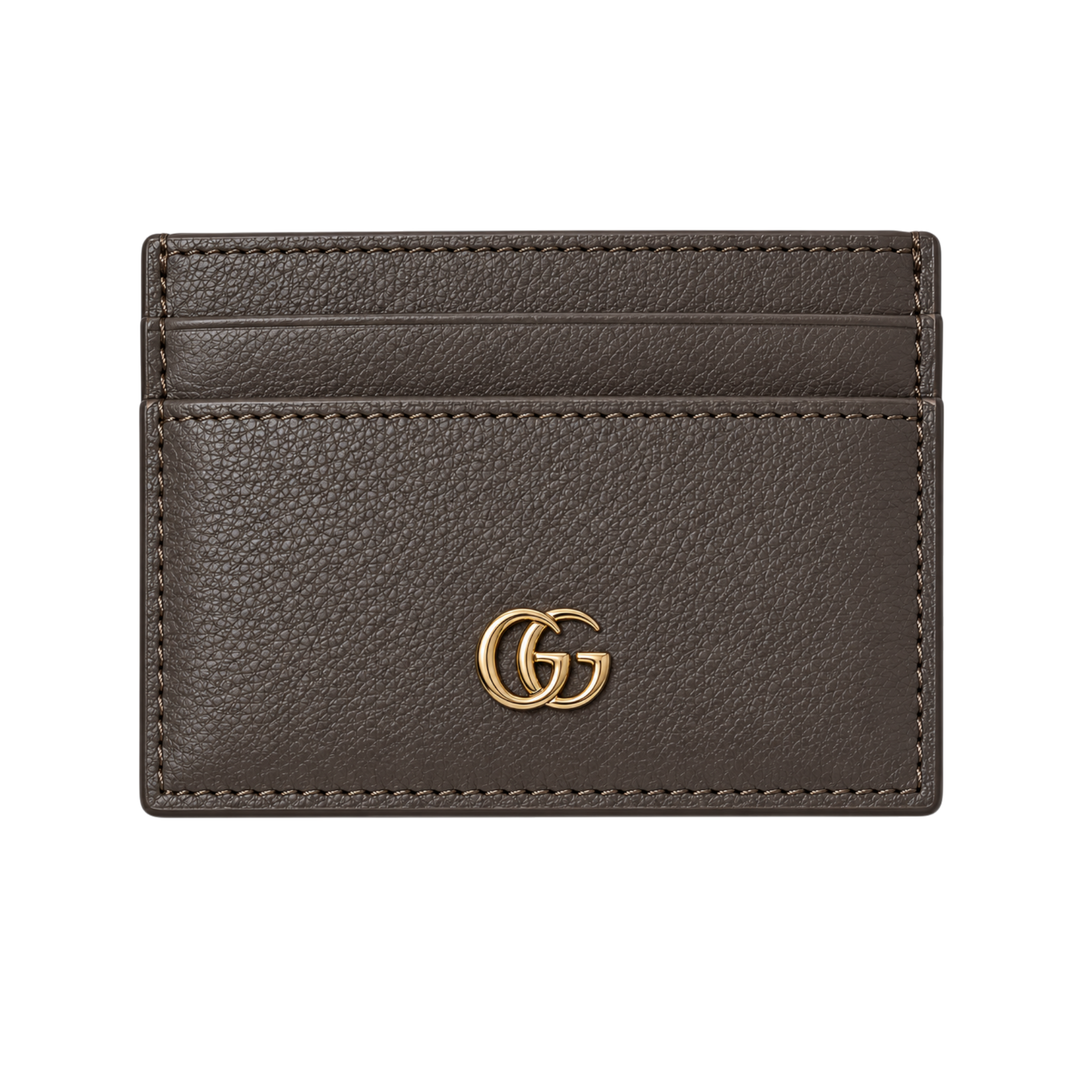 Gucci Brown Leather Wallet, Card Holder and Keychain Gift Set