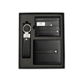 Mont Blanc Black Leather Wallet, Card Holder and Keychain Gift Set #1