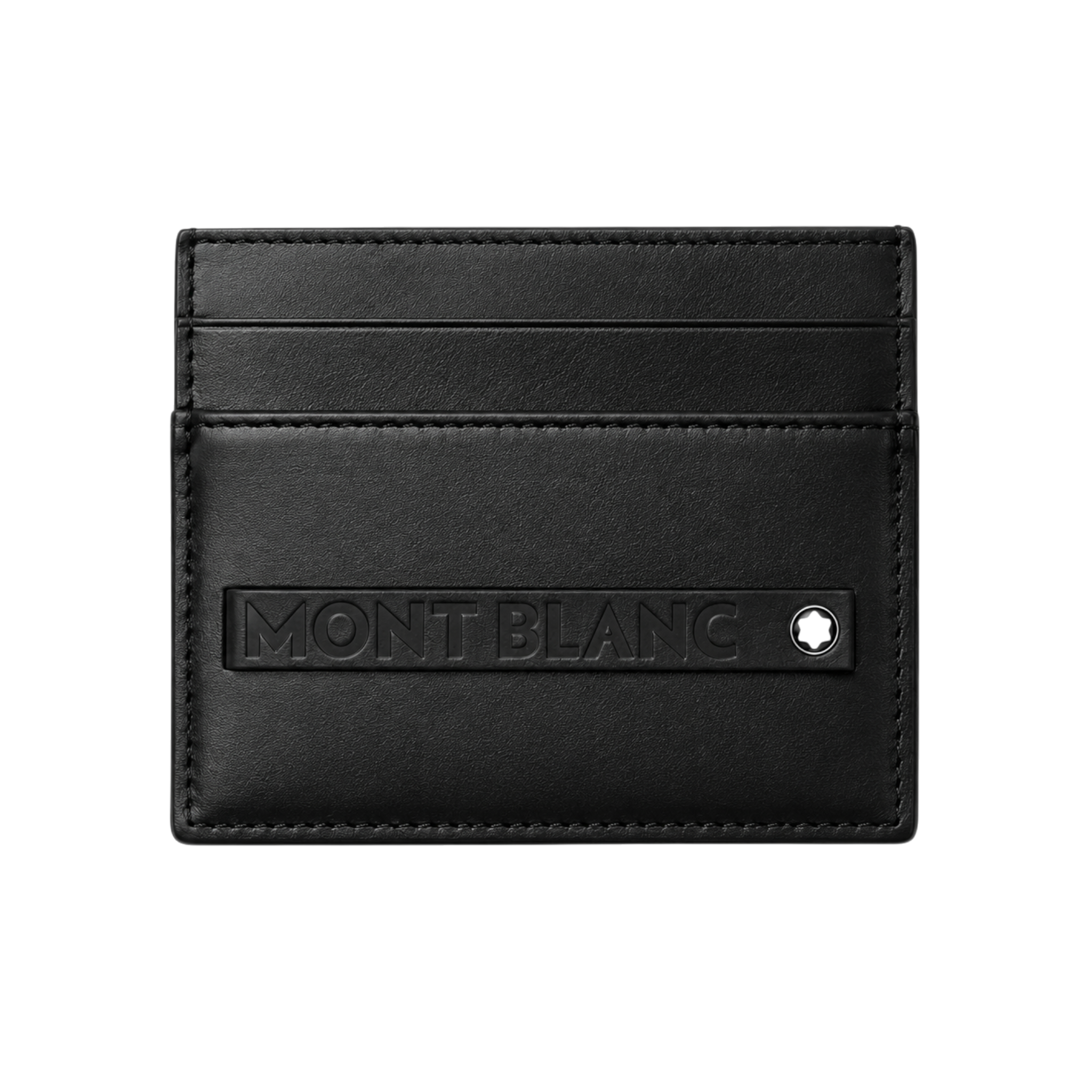Mont Blanc Black Leather Wallet, Card Holder and Keychain Gift Set #1