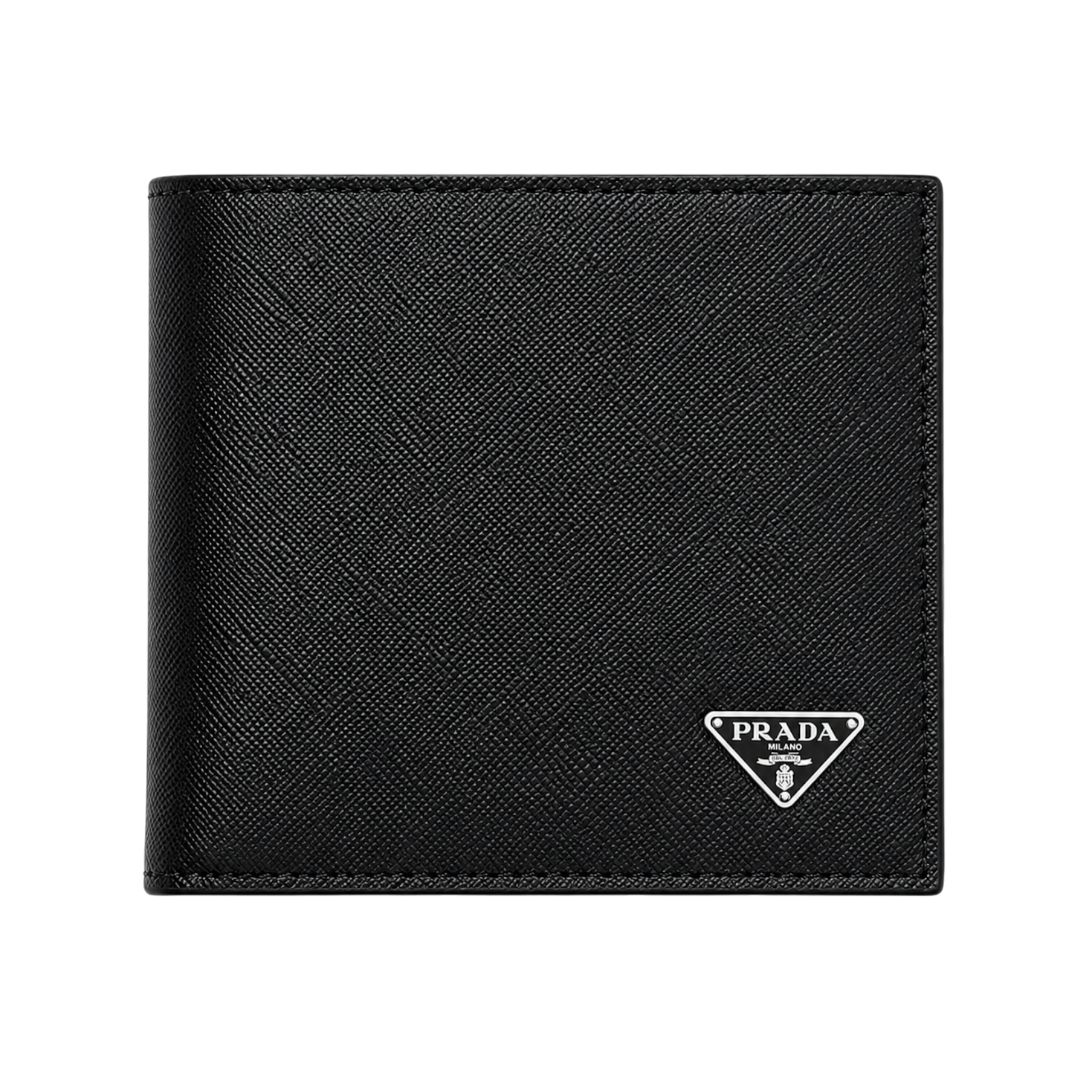 Prada Black Leather Wallet, Card Holder and Keychain Gift Set #1
