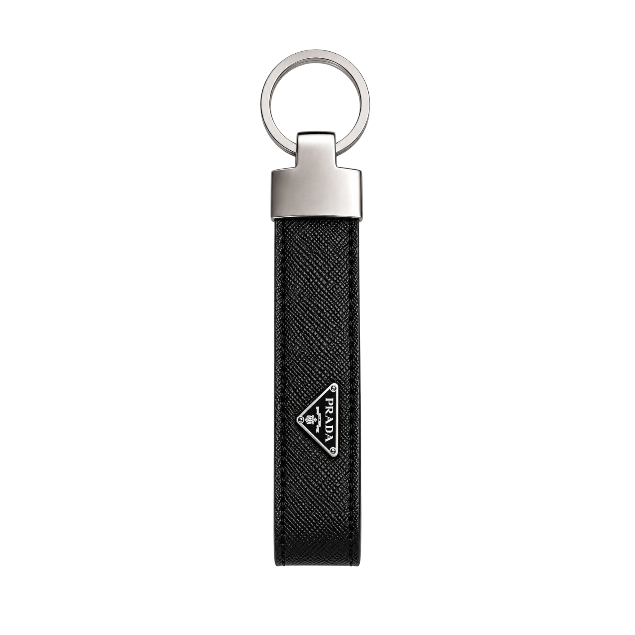 Prada Black Leather Wallet, Card Holder and Keychain Gift Set #1