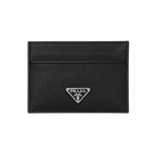 Prada Black Leather Wallet, Card Holder and Keychain Gift Set #1