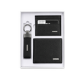 Calvin Klein Black Leather Wallet, Card Holder and Keychain Gift Set #1