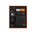 Hermès  Black Leather Wallet, Card Holder and Keychain Gift Set #1