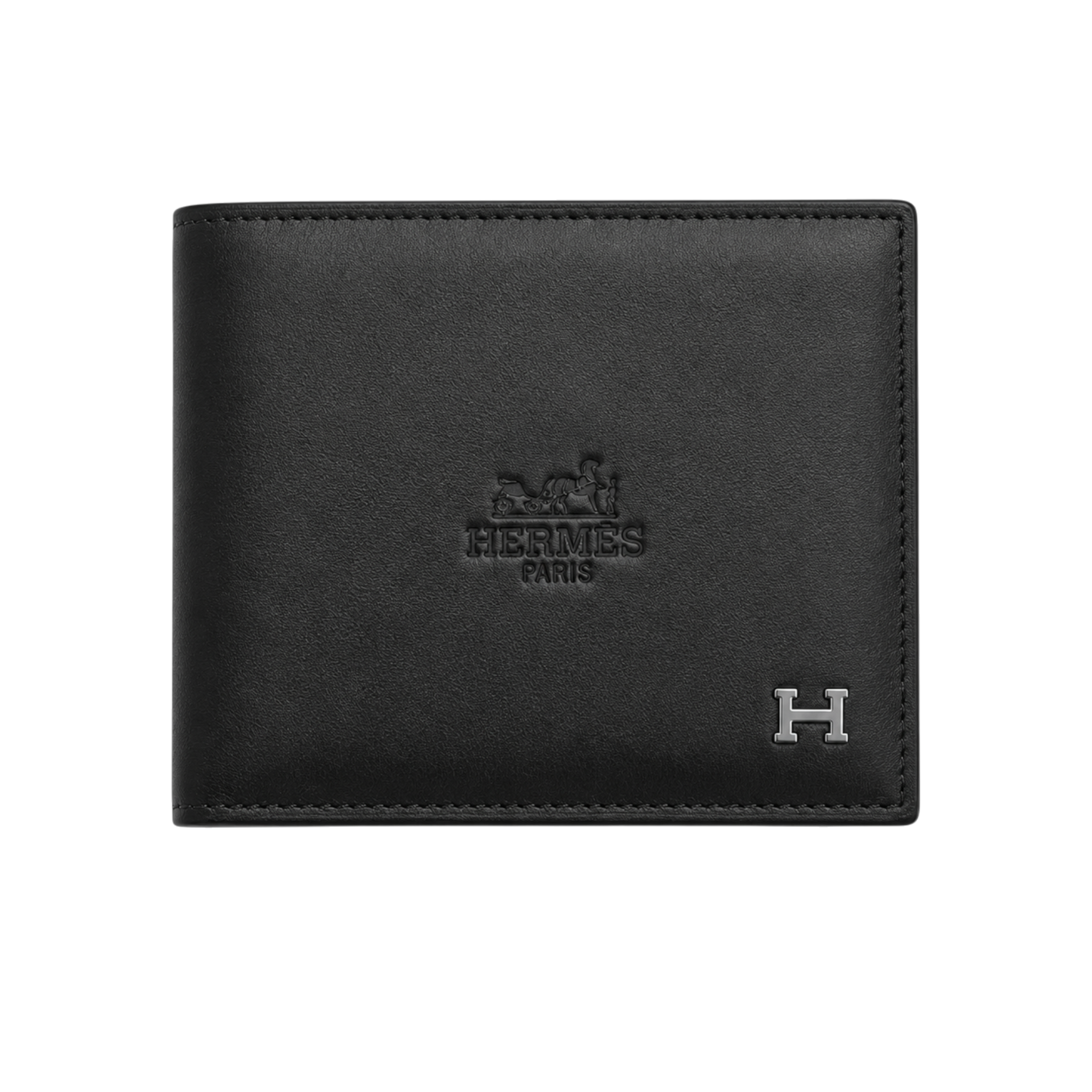 Hermès  Black Leather Wallet, Card Holder and Keychain Gift Set #1