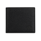 Gucci Black Leather Wallet, Card Holder and Keychain Gift Set