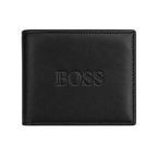 BOSS Black Leather Wallet, Card Holder and Keychain Gift Set #1