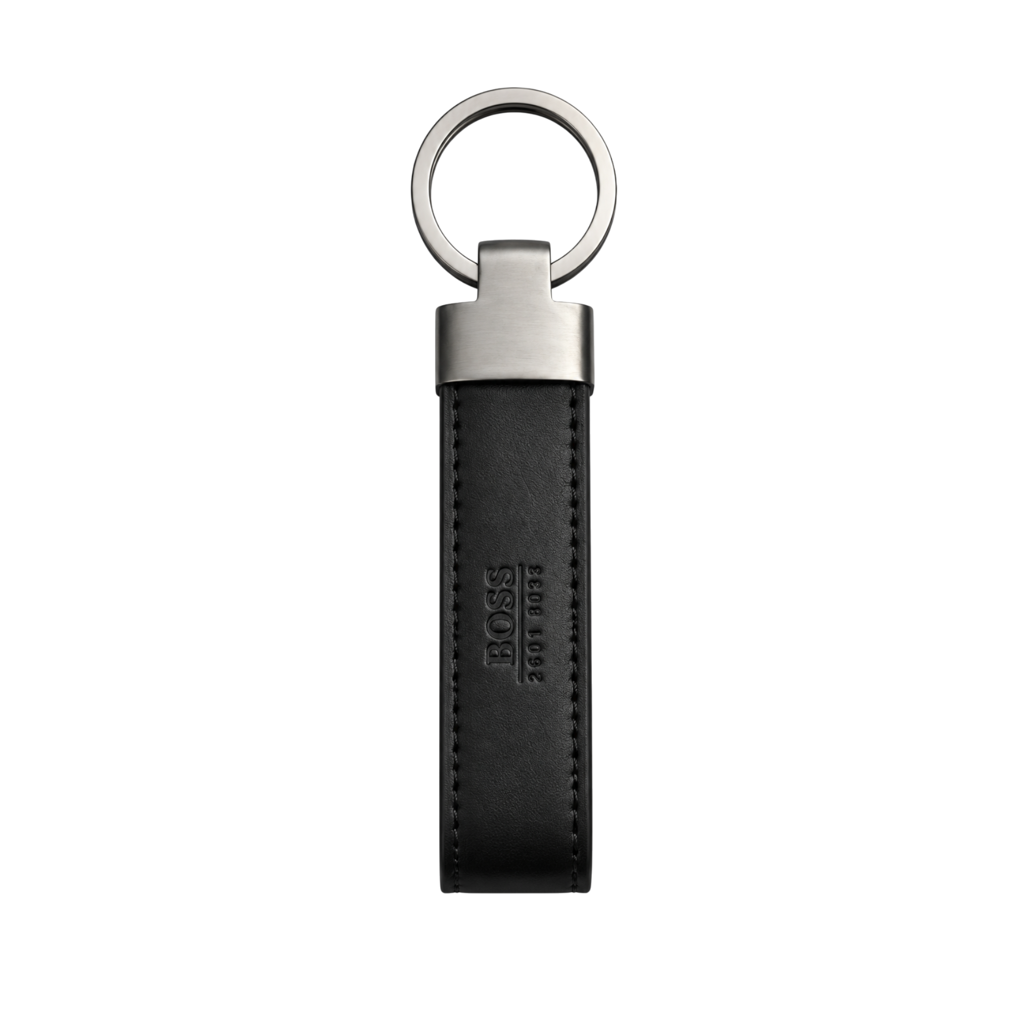 BOSS Black Leather Wallet, Card Holder and Keychain Gift Set #1