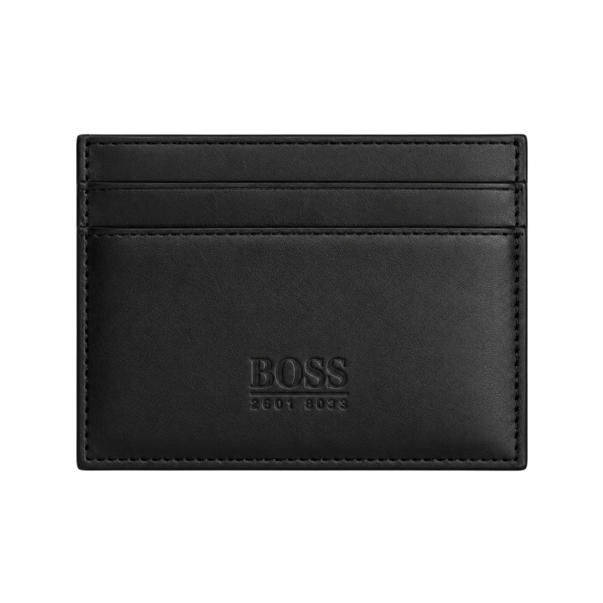 BOSS Black Leather Wallet, Card Holder and Keychain Gift Set #1