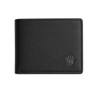 Rolex Black Leather Wallet, Card Holder and Keychain Gift Set #1