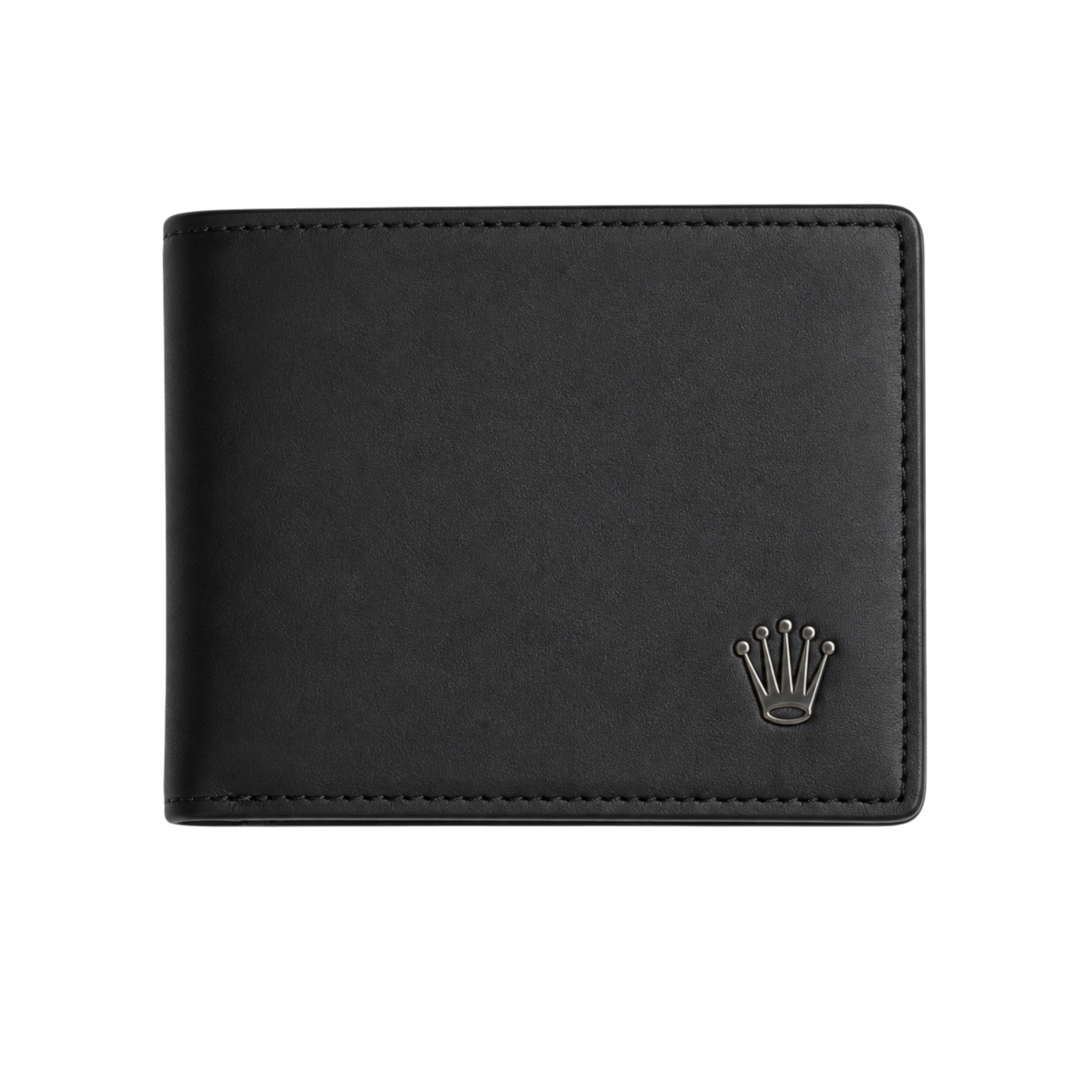 Rolex Black Leather Wallet, Card Holder and Keychain Gift Set #1