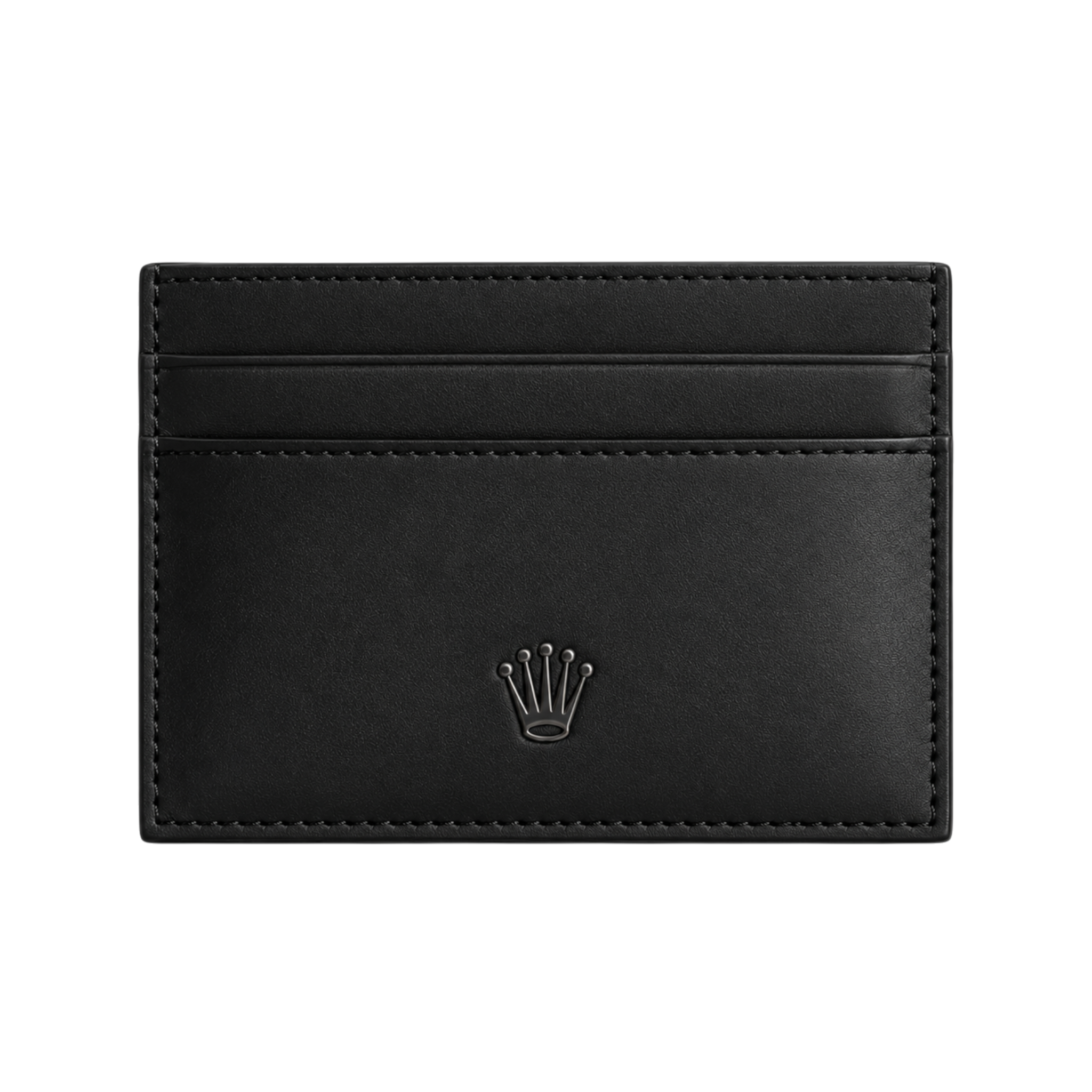 Rolex Black Leather Wallet, Card Holder and Keychain Gift Set #1