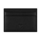 Louis Vuitton Black Leather Wallet, Card Holder and Keychain Gift Set #1