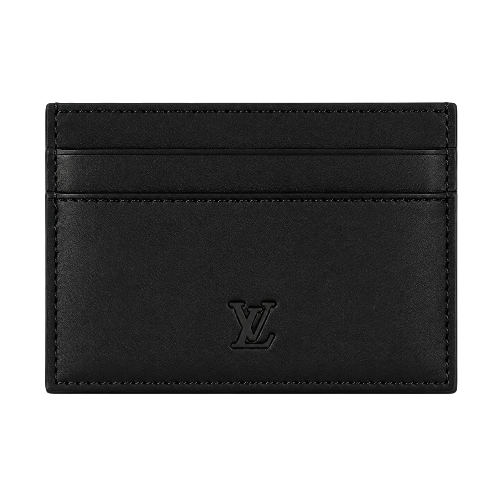 Louis Vuitton Black Leather Wallet, Card Holder and Keychain Gift Set #1