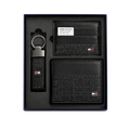 Tommy Black Leather Wallet, Card Holder and Keychain Gift Set #2