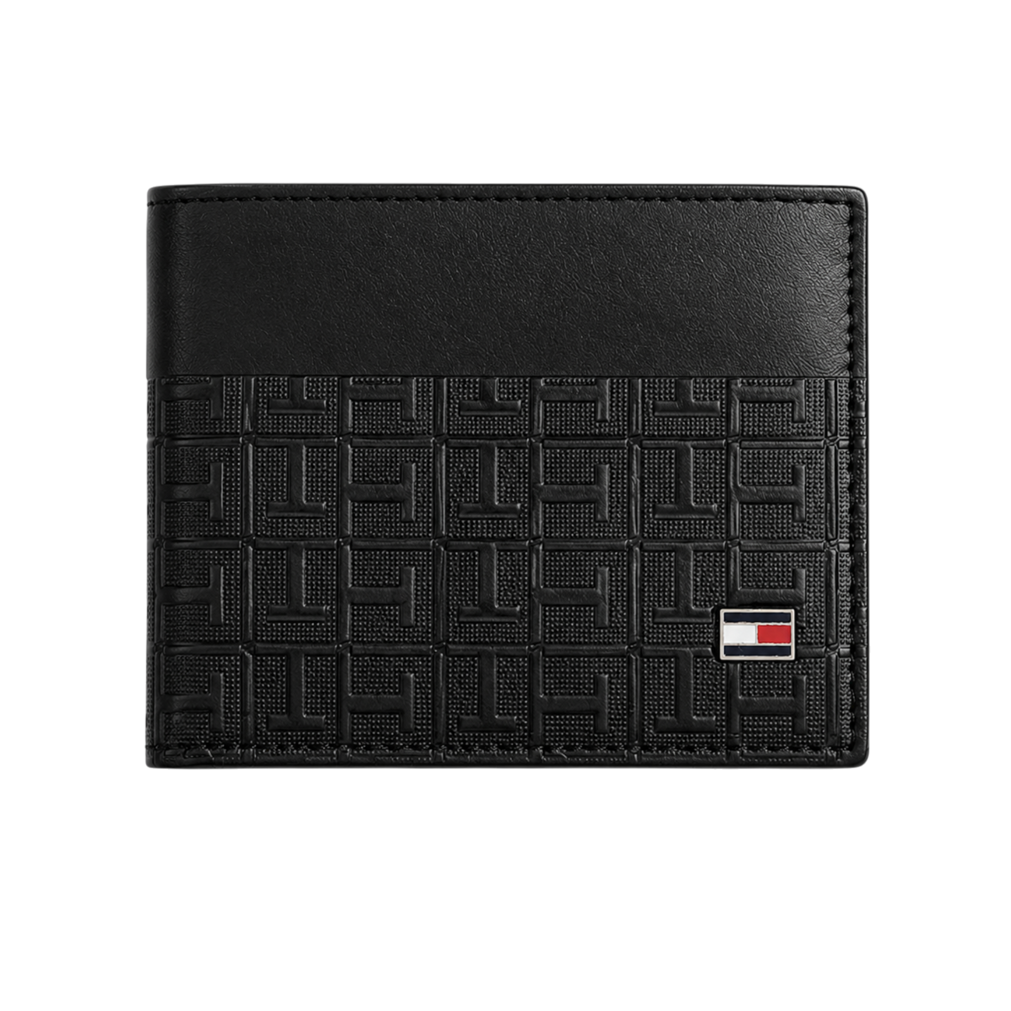 Tommy Black Leather Wallet, Card Holder and Keychain Gift Set #2
