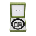 Gucci Black Leather Two Faces Belt Set