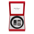 Salvatore Ferragamo  Black Leather Two Faces Belt Set