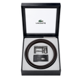 Lacoste Black Leather Two Faces Belt Set