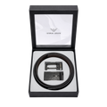 Giorgio Armani Black Leather Two Faces Belt Set