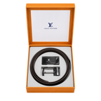 Louis Vuitton Brown Leather Two Faces Belt Set