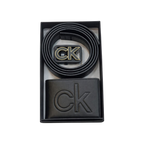 Calvin Klein Black Leather Wallet and Belt Gift Set #1